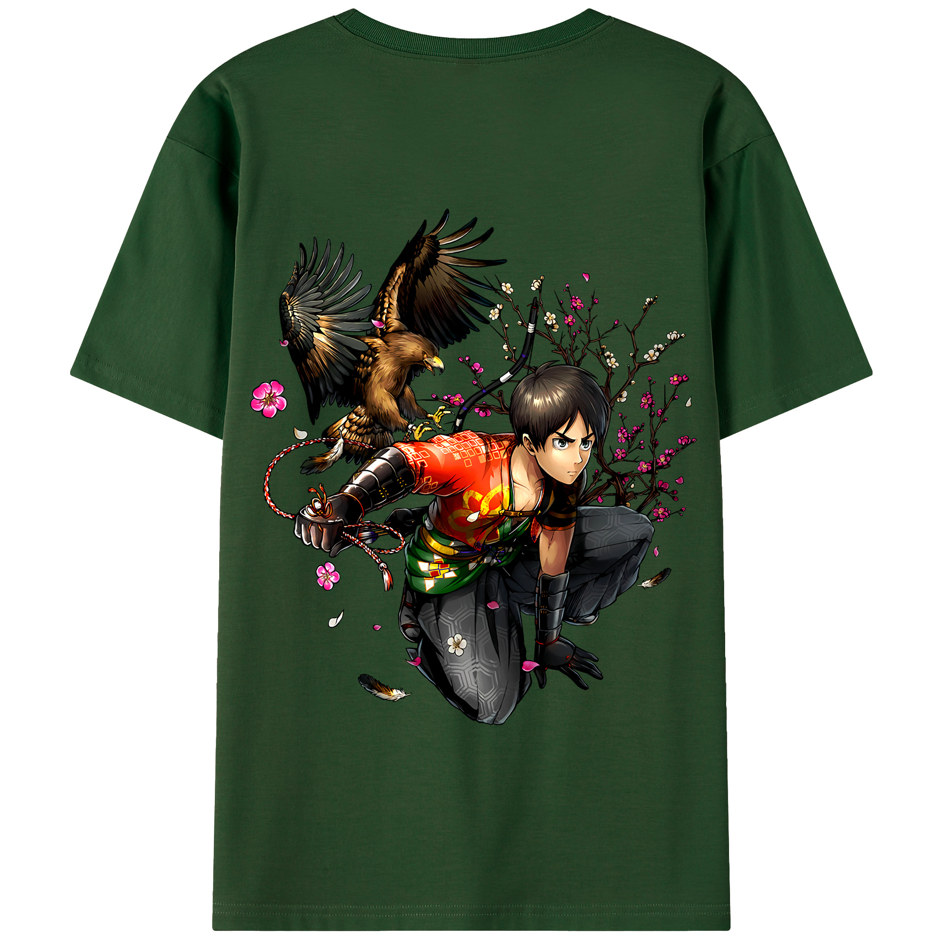 （画像用） 進撃の巨人 エレン･イェーガー Attack on Titan Eren Jäger 綿100％半袖Tシャツ（背面プリント）